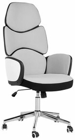 Καρέκλα γραφείου Berwyn 218, Μαύρο, Γκρι, 122x74x49cm, 18 kg, Με μπράτσα, Με ρόδες, Μηχανισμός καρέκλας: Κλίση | Epipla1.gr
