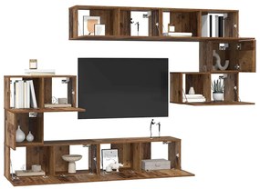 vidaXL Σετ επίπλου τηλεόρασης Άλλο 8 pcs Παλαιό ξύλο 80 x 30 x 30 εκ