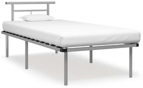 vidaXL Πλαίσιο Κρεβατιού Γκρι 90 x 200 εκ. Μεταλλικό