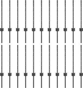 vidaXL Στύλος Περιφράξεων 22 pcs Γκρι 100 cm Ατσάλι