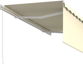 vidaXL Αναδιπλούμενη τέντα Κρεμ 3,5 x 2,5 μ Πολυεστέρας