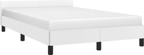vidaXL Πλαίσιο Κρεβατιού χωρίς στρώμα Λευκό 120x190 εκ.Συνθ. Δέρμα