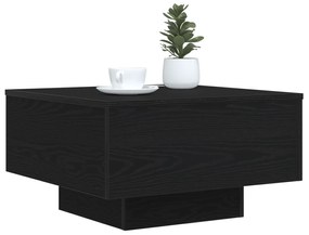 vidaXL Τραπεζάκι σαλονιού με LED φώτα Μαύρο Δρυς 55x55x31 εκ.