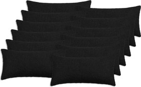 vidaXL Κάλυμμα Μαξιλαριού 12 pcs HEERLEN Μαύρο 40 x 80 cm Μπουκλέ