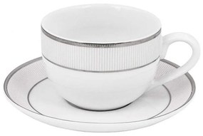 Φλυτζάνι Τσαγιού Classic Stripes (Σετ 6Τμχ) PR17310209 220ml Black-White Oriana Ferelli® Πορσελάνη