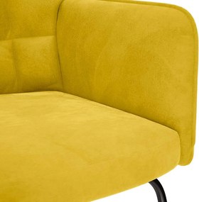 vidaXL Πολυθρόνα Κουνιστή Κίτρινη Βελούδινη