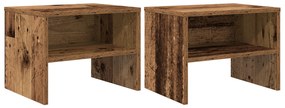 vidaXL Κομοδίνο 2 pcs Παλαιό ξύλο 40 x 30 x 30 εκ Επεξεργασμένο ξύλο