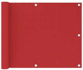 vidaXL Διαχωριστικό Βεράντας Κόκκινο 75 x 500 εκ. από HDPE