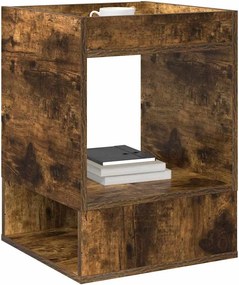 vidaXL End Table 2 pcs Καπνιστό Δρύς 40 x 40 x 56 εκ.