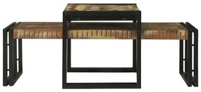 vidaXL Τραπεζάκι σαλονιού 2 pcs Πολύχρωμο Στερεό Ανακτηθέν Ξύλο