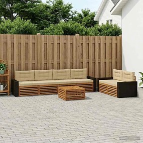 vidaXL Σειρά Καναπέ Εξωτερικού 7 pcs Φυσικό και Μπεζ Πολυεστέρας