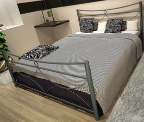 Κρεβάτι Pier-110x190-Ασημί Σφυρίλατο-Με ποδαρικό