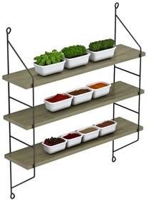 ΡΑΦΙΕΡΑ ΤΟΙΧΟΥ ACHALA ΜΕΛΑΜΙΝΗΣ HM9185.12 OLIVE GREY 60x15x68Y εκ.