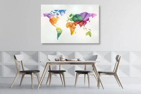 Εικόνα στον παγκόσμιο χάρτη χρώματος φελλού σε στυλ origami - 120x80  wooden