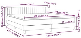 Box Spring κρεβάτι με στρώματα ανοιχτό γκρι 180x210 cm Velvet - Γκρι