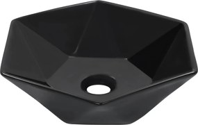 vidaXL Νιπτήρας Μαύρος 41 x 36,5 x 12 εκ. Κεραμικός