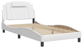 Πλαίσιο Κρεβατιού με LED Λευκό 100x200 εκ. Συνθετικό Δέρμα - Λευκό