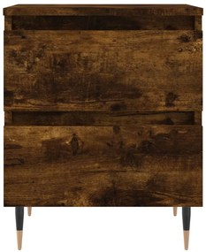 vidaXL Κομοδίνα 2 τεμ. Καπνιστή Δρυς 40x35x50 εκ. Επεξεργασμένο Ξύλο
