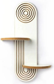 Ραφιέρα τοίχου Artwill Megapap Mdf χρώμα λευκό - oak 46x13x70εκ.