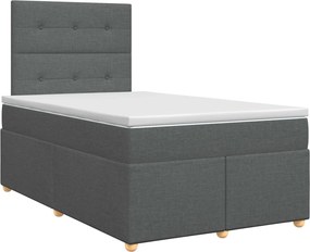 vidaXL Κρεβάτι box spring με στρώμα Σκούρο Γκρι 120 x 190 cm Ύφασμα