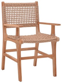 Intrahome Πολυθρόνα Sponze Intrahome σκελετός teak ξύλο- pe σχοινί σε φυσική απόχρωση 54x60x86εκ | SKU: INTRAPA-447111116