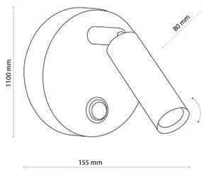 Απλίκα Φωτιστικό Τοίχου G9 6W IP20 Enzo TK Lighting 4237 Μαύρο