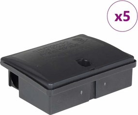 vidaXL Ποντικοπαγίδες 5 τεμ. Μαύρες 13x10x4 εκ.