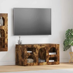 vidaXL Ντουλάπι TV ELST 80 x 35 x 40 εκ Καπνιστό Δρύς