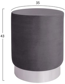 ΣΚΑΜΠΟ LEVY ΓΚΡΙ ΒΕΛΟΥΔΟ ΜΕ ΧΡΥΣΗ ΒΑΣΗ HM8408.01 Φ35x43Υ εκ.
