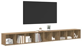 vidaXL Ντουλάπι TV 3 pcs artisan δρυς Μη κατεργασμένο ξύλο