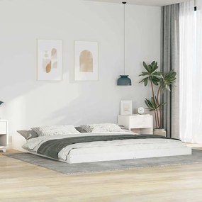 vidaXL Σκελετός Κρεβατιού Λευκό 200 x 200 cm Μασίφ ξύλο πεύκου