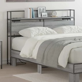 vidaXL Κεφαλάρι Αποθήκης Γκρι sonoma 135 cm Επεξεργασμένο ξύλο