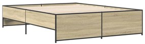 vidaXL Πλαίσιο Κρεβατιού Sonoma Δρυς 160x200 εκ. Επεξ. Ξύλο &amp; Μέταλλο