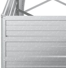 vidaXL Ζαρντινιέρα Υπερυψωμένη Ασημί 240x40x77 εκ. Γαλβανισμ. Χάλυβας