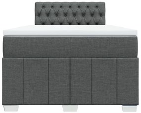 vidaXL Κρεβάτι Boxspring με Στρώμα Σκούρο Γκρι 120x200 εκ. Υφασμάτινο