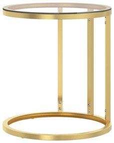 vidaXL Τραπέζι Βοηθητικό Χρυσό / Διαφανές 45 εκ. από Ψημένο Γυαλί