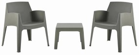 Σετ κήπου SLEEK C21267.05 Πολυπροπυλένιου Dark Olive Green με Τραπεζάκι και 2 Πολυθρόνες 57x56x82.5 εκ.
