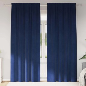 vidaXL Κουρτίνες 2 τμχ. Σκούρο Μπλε 140 x 260 cm Βελούδο