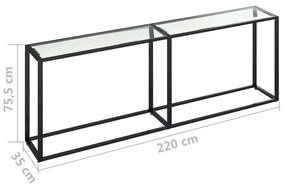 vidaXL Τραπέζι Κονσόλα Διαφανές 220 x 35 x 75,5 εκ. από Ψημένο Γυαλί