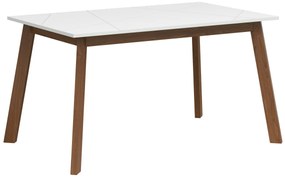 Τραπέζι Boston CE125, Σκούρα βελανιδιά delano, Γυαλιστερό λευκό, 77x85x140cm, 36 kg, Επιμήκυνση, Ινοσανίδες μέσης πυκνότητας, Ξύλο | Epipla1.gr