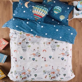 Παπλωματοθήκη Παιδική Titus (Σετ 2τμχ) Grey-Blue Kentia Single 165x245cm 100% Βαμβάκι