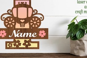 Σετ των 2 Intra απο ξύλο plywood 3mm-4mm πάχος – Πριγκίπισσα Monogram Letter I Δίασταση 20x20 cm INTRAFABR-76568042