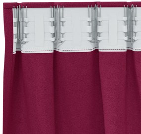 vidaXL Κουρτίνες με κουρτίνες 2 pcs Κόκκινο 225 x 140 εκ. Πολυεστέρας