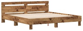 vidaXL Σκελετός Κρεβατιού Παλιό Ξύλο 180 x 200 cm Επεξεργασμένο ξύλο