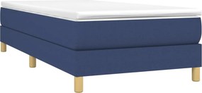vidaXL Κρεβάτι Boxspring με Στρώμα Μπλε 80x200 εκ. Υφασμάτινο