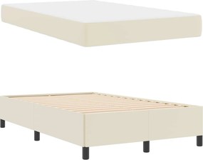 vidaXL Σκελετός Κρεβατιού με στρώμα Κρεμ 120 x 200 cm ύφασμα