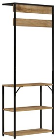 vidaXL Καλόγερος Χώρο Αποθ. Παπουτσιών 68x30x182 εκ Μασίφ Ακατ. Μάνγκο