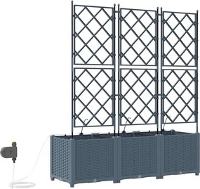 vidaXL Γλάστρα Κήπου 3 pcs Ανοιχτό Γκρι Ατσάλι