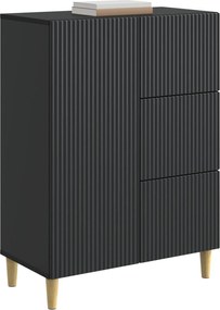 vidaXL Πλαϊνό γραφείο Μαύρο 66 x 34,5 x 90 εκ Επεξεργασμένο Ξύλο
