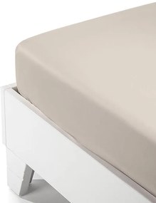 Κατωσέντονο Satin με λάστιχο Beige Υπέρδιπλο (180x200+35)